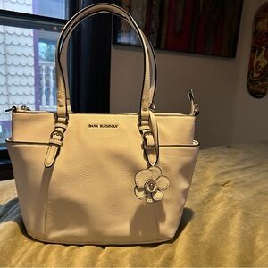 Dana Buchman White Leather Tote Bag